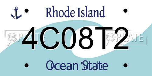 4C08T2 Rhode Island License Plate