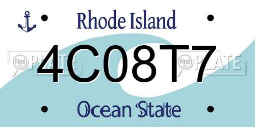 4C08T7 Rhode Island License Plate