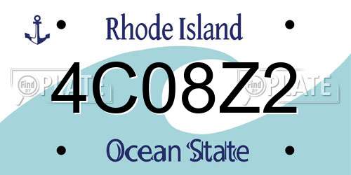 4C08Z2 Rhode Island License Plate