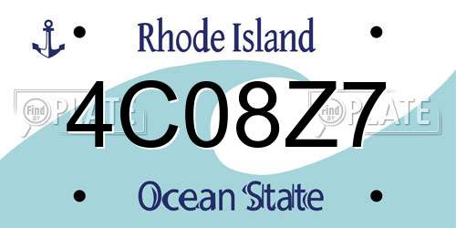 4C08Z7 Rhode Island License Plate