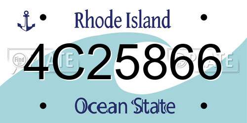 4C25866 Rhode Island License Plate