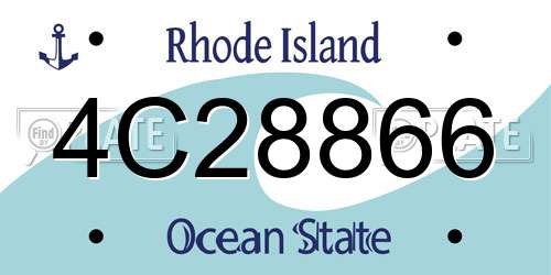 4C28866 Rhode Island License Plate