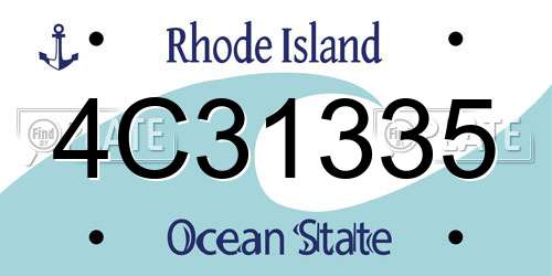 4C31335 Rhode Island License Plate