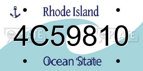 4C59810 Rhode Island License Plate