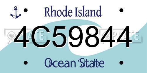 4C59844 Rhode Island License Plate