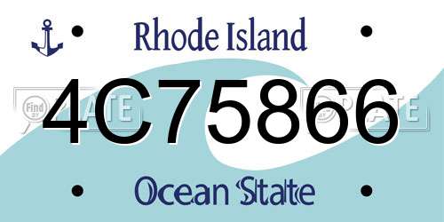 4C75866 Rhode Island License Plate