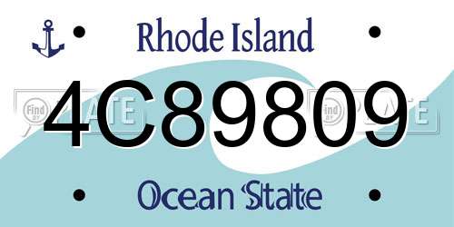 4C89809 Rhode Island License Plate
