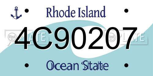 4C90207 Rhode Island License Plate