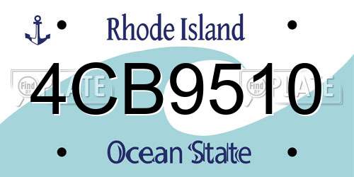 4CB9510 Rhode Island License Plate
