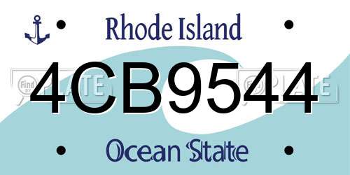 4CB9544 Rhode Island License Plate