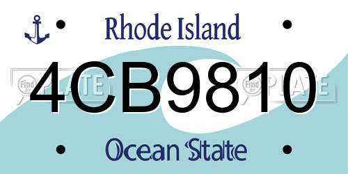 4CB9810 Rhode Island License Plate