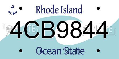4CB9844 Rhode Island License Plate