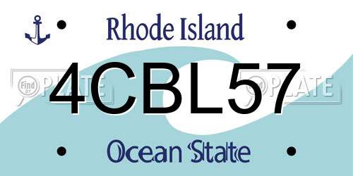 4CBL57 Rhode Island License Plate