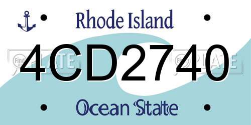 4CD2740 Rhode Island License Plate