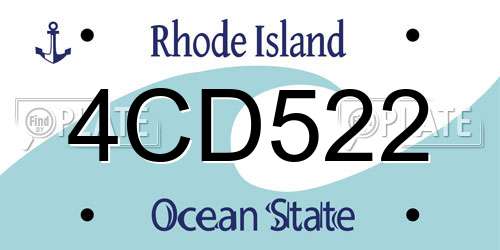 4CD522 Rhode Island License Plate