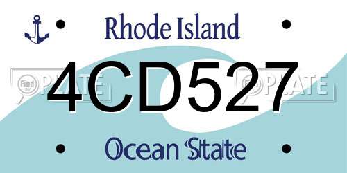 4CD527 Rhode Island License Plate