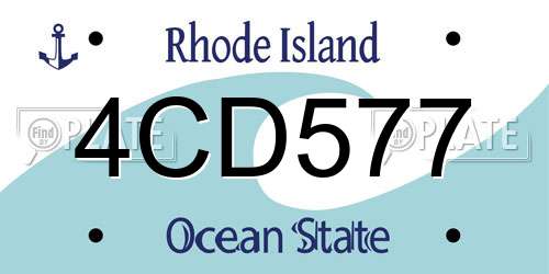 4CD577 Rhode Island License Plate
