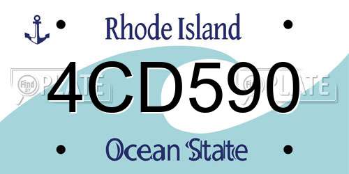 4CD590 Rhode Island License Plate