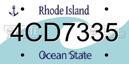 4CD7335 Rhode Island License Plate