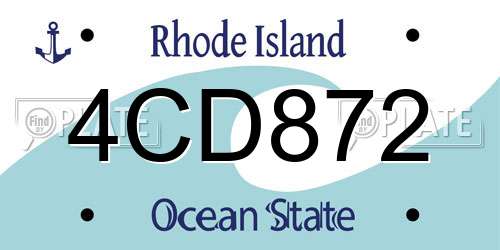 4CD872 Rhode Island License Plate