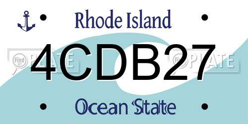 4CDB27 Rhode Island License Plate