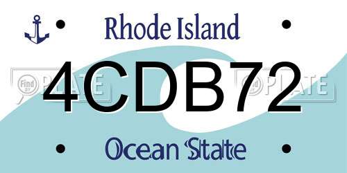 4CDB72 Rhode Island License Plate