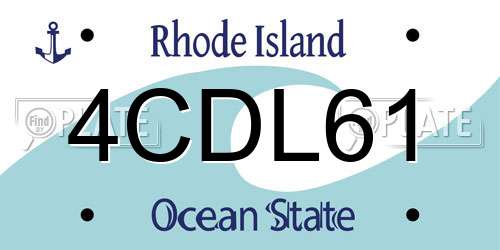 4CDL61 Rhode Island License Plate
