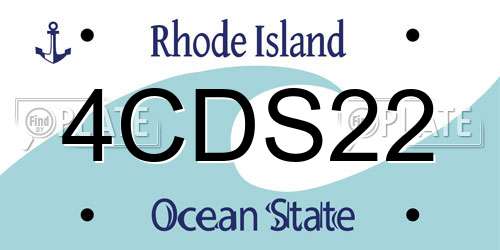 4CDS22 Rhode Island License Plate