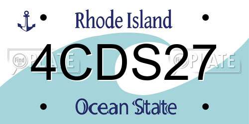 4CDS27 Rhode Island License Plate