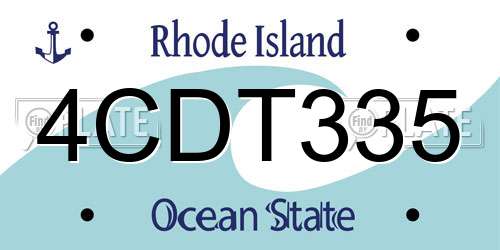 4CDT335 Rhode Island License Plate