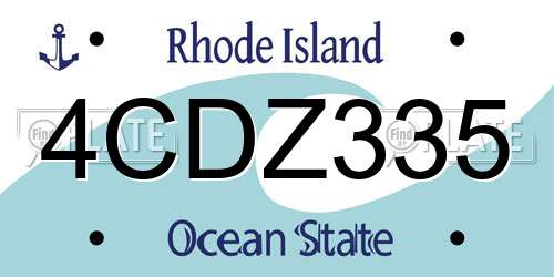 4CDZ335 Rhode Island License Plate