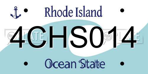4CHS014 Rhode Island License Plate