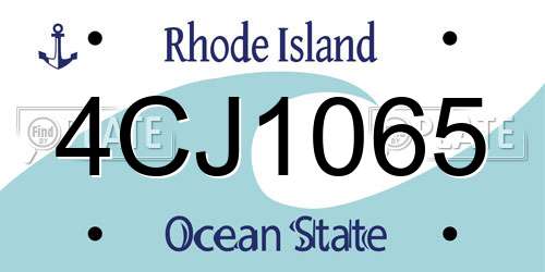 4CJ1065 Rhode Island License Plate