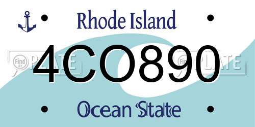 4CO890 Rhode Island License Plate