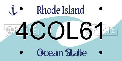 4COL61 Rhode Island License Plate