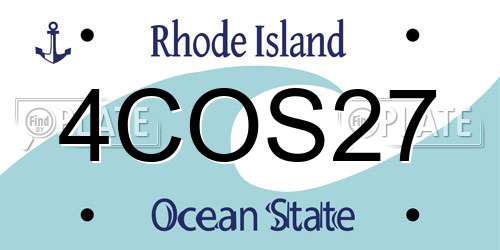 4COS27 Rhode Island License Plate