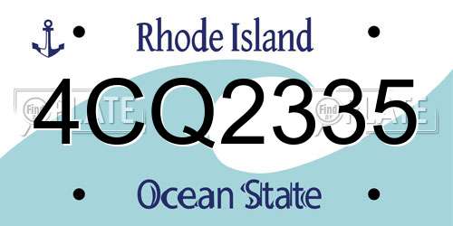 4CQ2335 Rhode Island License Plate