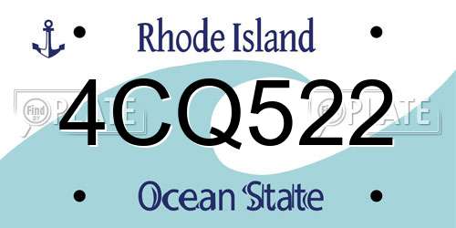 4CQ522 Rhode Island License Plate