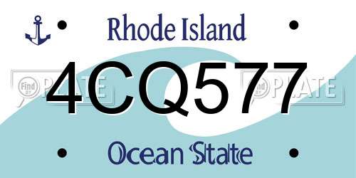 4CQ577 Rhode Island License Plate