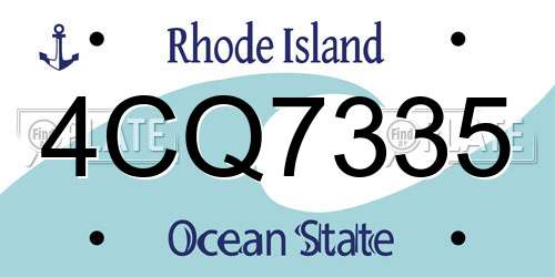 4CQ7335 Rhode Island License Plate