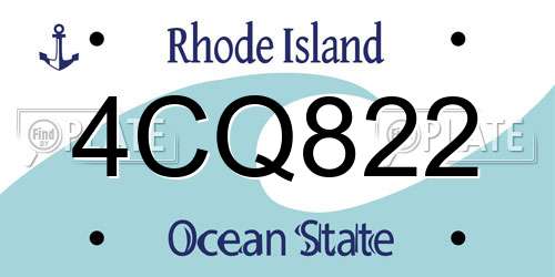 4CQ822 Rhode Island License Plate