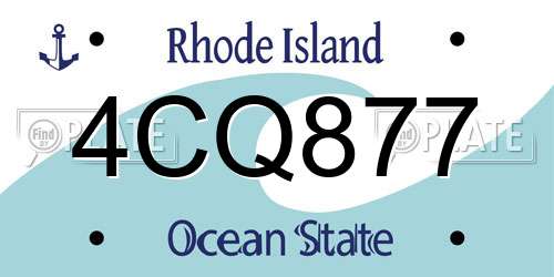 4CQ877 Rhode Island License Plate