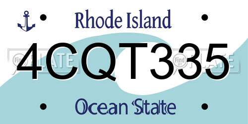 4CQT335 Rhode Island License Plate
