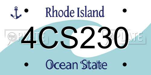 4CS230 Rhode Island License Plate