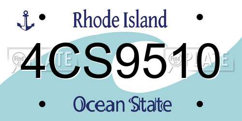 4CS9510 Rhode Island License Plate