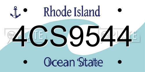 4CS9544 Rhode Island License Plate