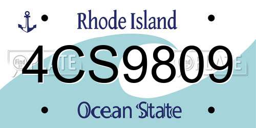 4CS9809 Rhode Island License Plate