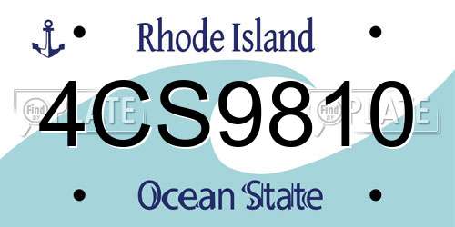 4CS9810 Rhode Island License Plate