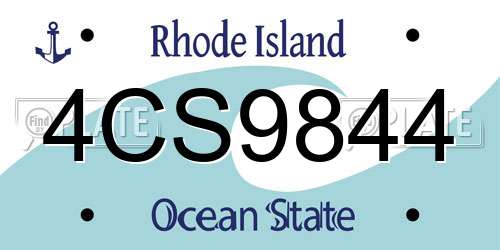 4CS9844 Rhode Island License Plate