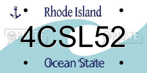 4CSL52 Rhode Island License Plate
